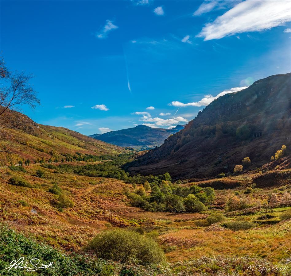 Autumn sunshine lighting up the glen
Photography by Malcolm J Smith